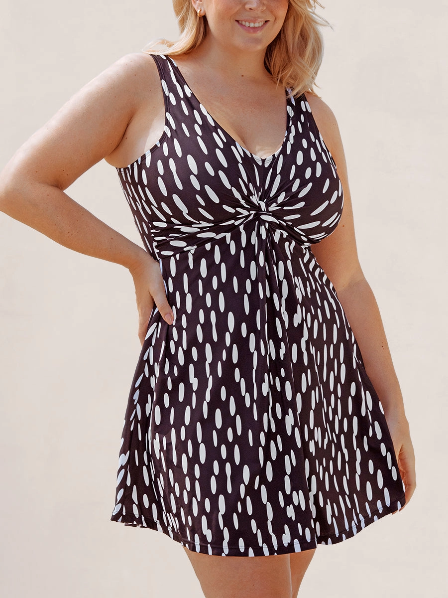 Shapermint Essentials Swim Knot-Front Swim Dress