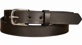 The Colt: Black Non Stitched Leather Belt Petite Width 1.00"