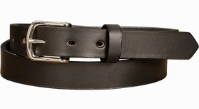 The Colt: Black Non Stitched Leather Belt Petite Width 1.00"