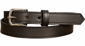 The Colt: Black Stitched Leather Belt Petite Width 1.00"