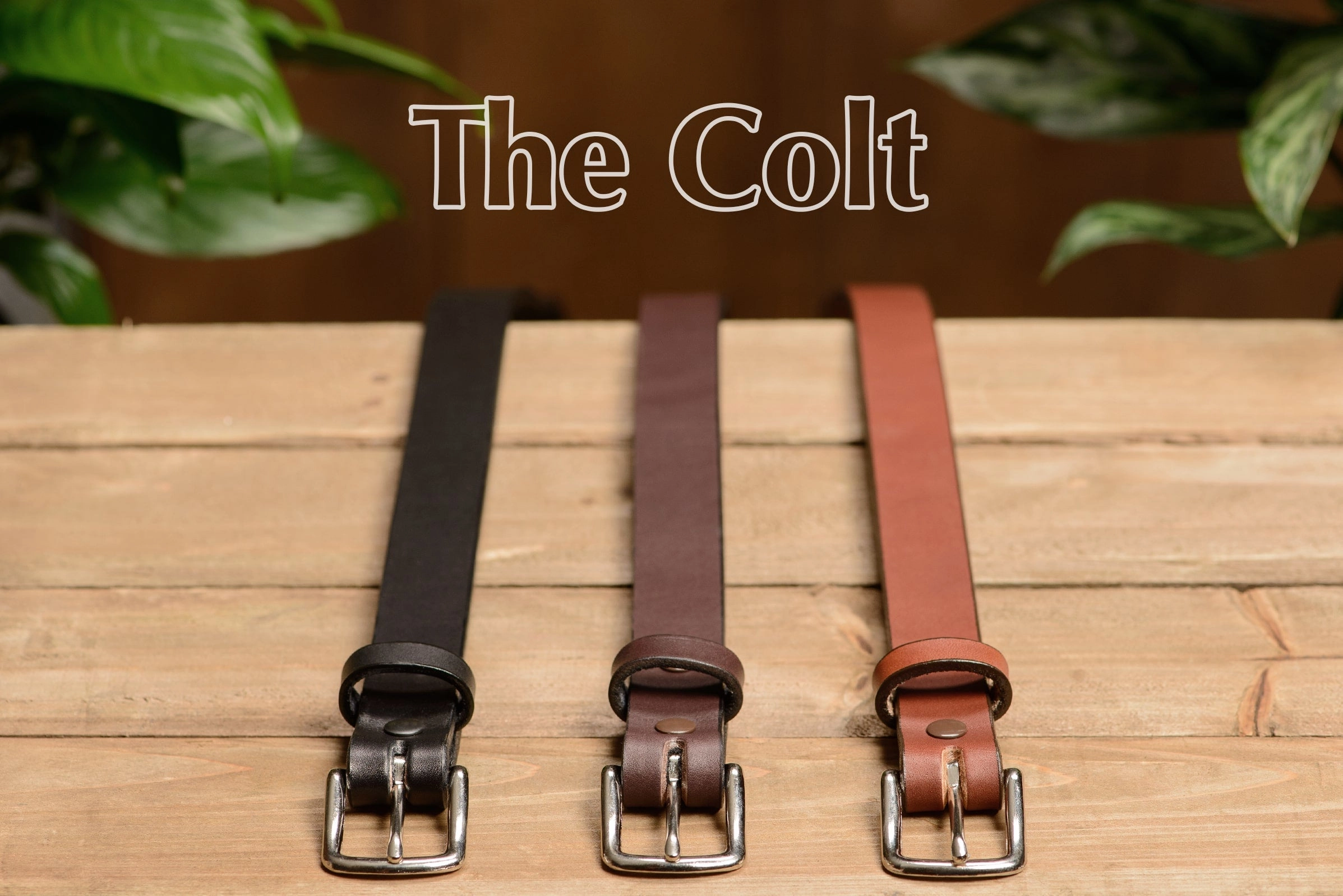 The Colt: Brown Non Stitched Leather Belt Petite Width 1.00"