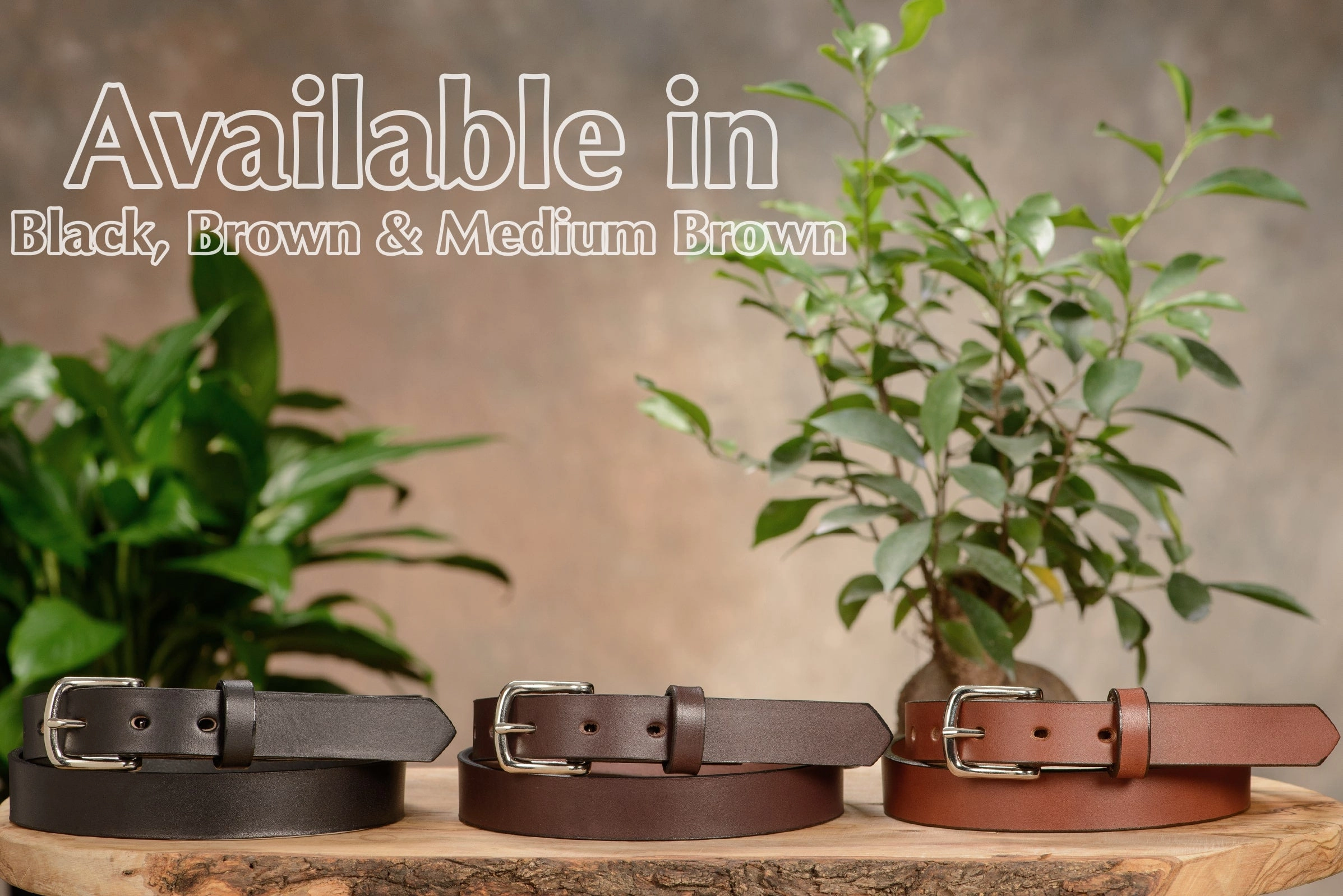 The Colt: Brown Non Stitched Leather Belt Petite Width 1.00"
