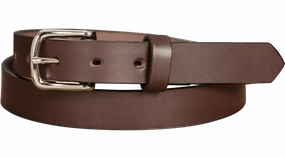 The Colt: Brown Non Stitched Leather Belt Petite Width 1.00"
