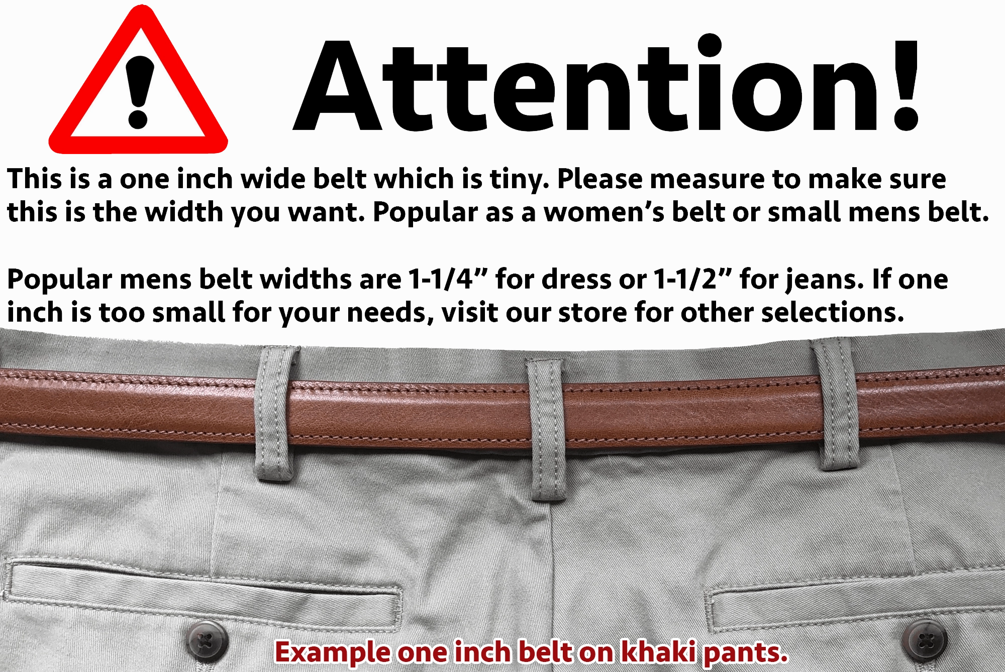 The Colt: Medium Brown Stitched Leather Belt Petite Width 1.00"