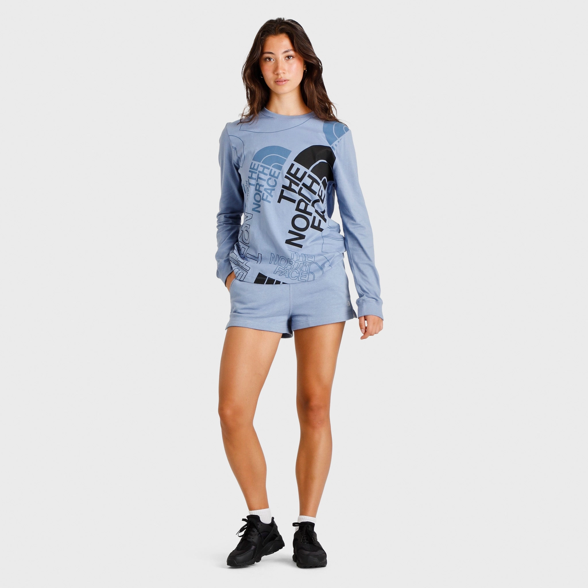The North Face Women's Half Dome Logo Shorts Folk Blue / TNF White