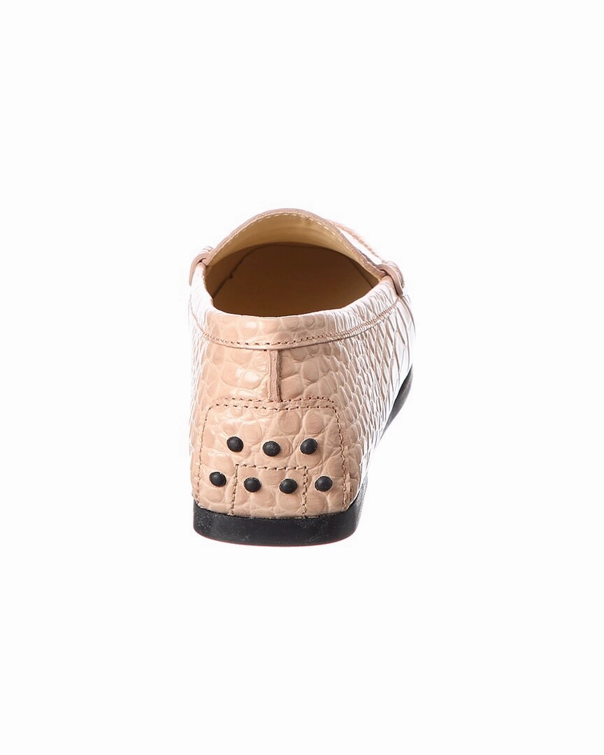 TOD’s Gommino Croc-Embossed Leather Loafer