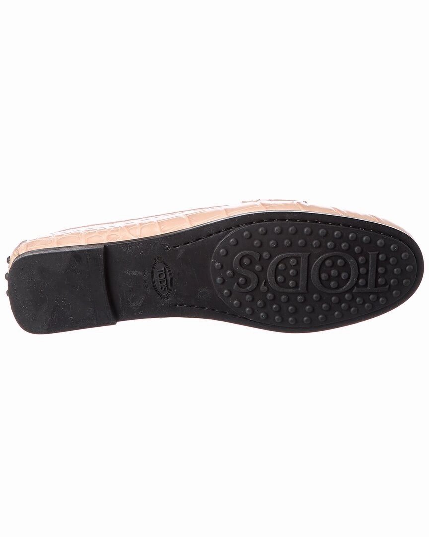 TOD’s Gommino Croc-Embossed Leather Loafer