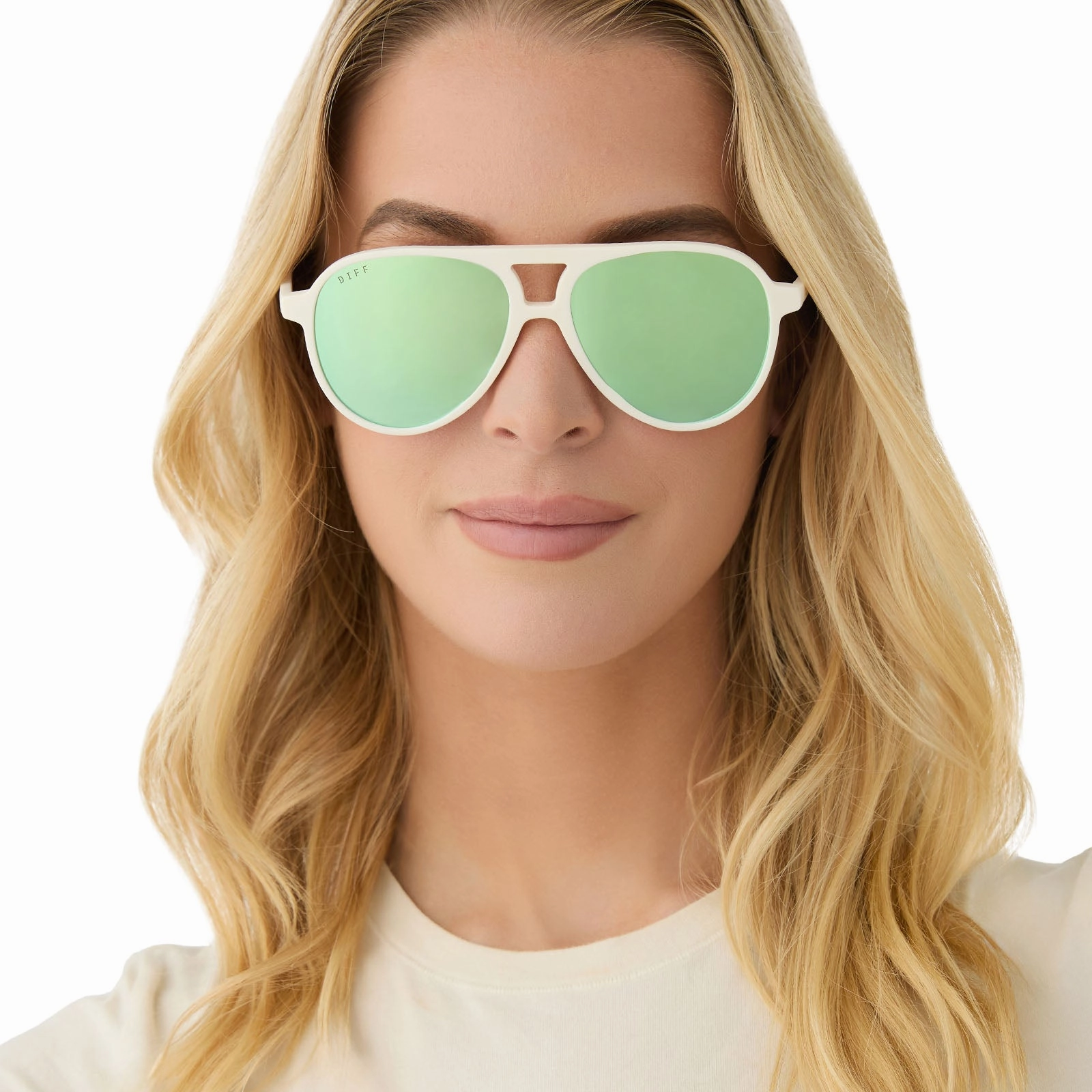 TOSCA II - MATTE WHITE   AQUATIC AWE MIRROR SUNGLASSES
