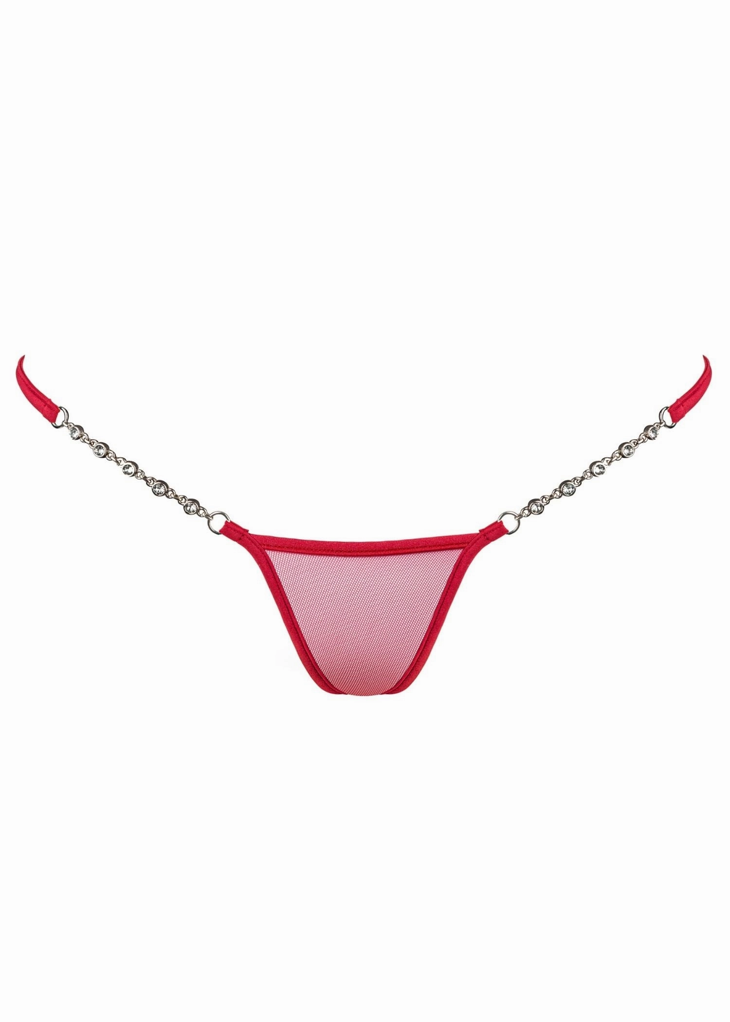 Transparent Red Luxury Micro V-String