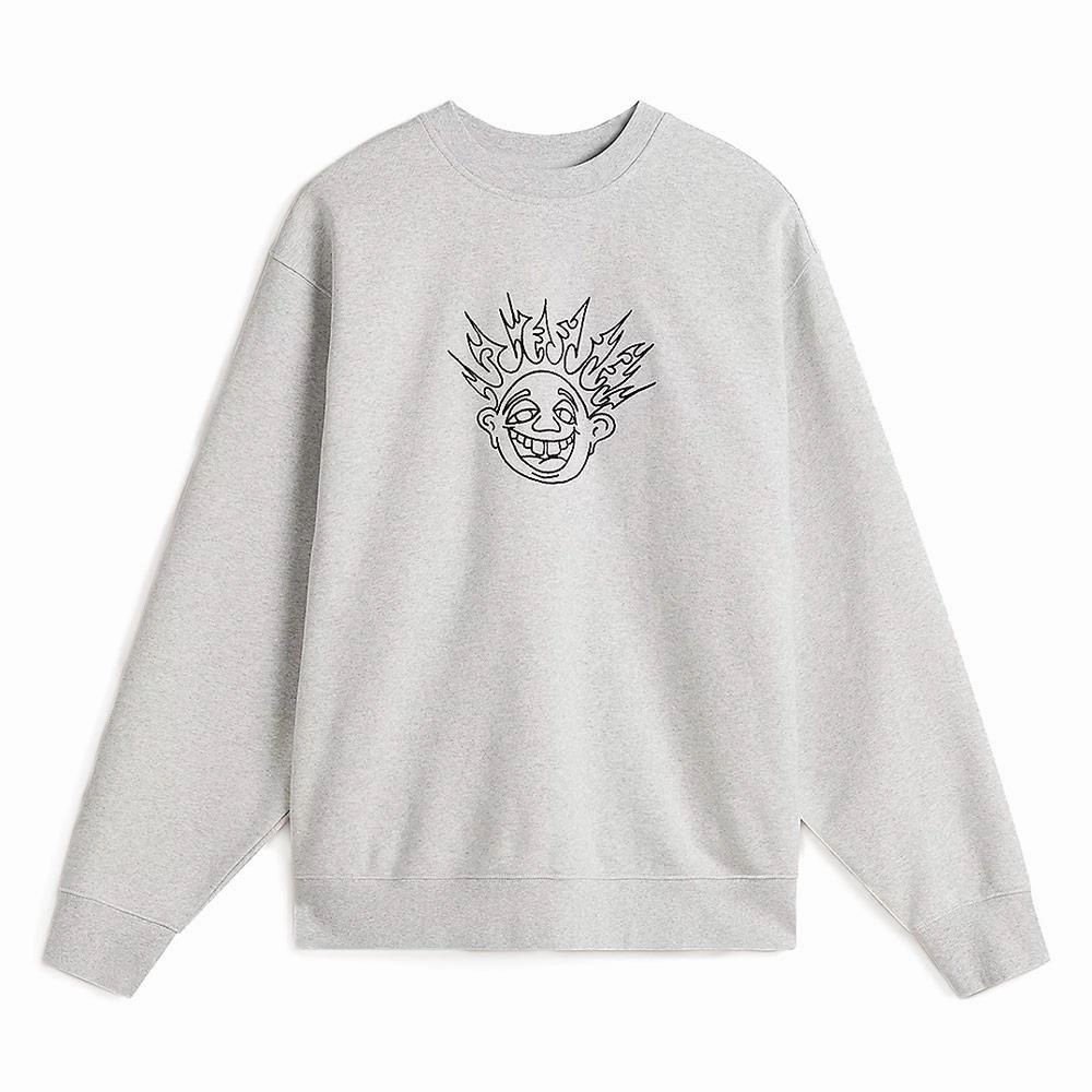 Vans Skate Smile Spike Crewneck Sweatshirt - Ash Heather
