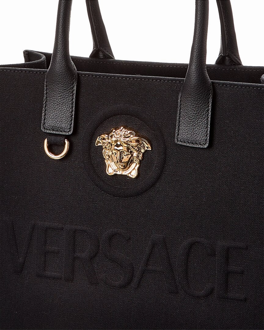 Versace La Medusa Canvas & Leather Tote