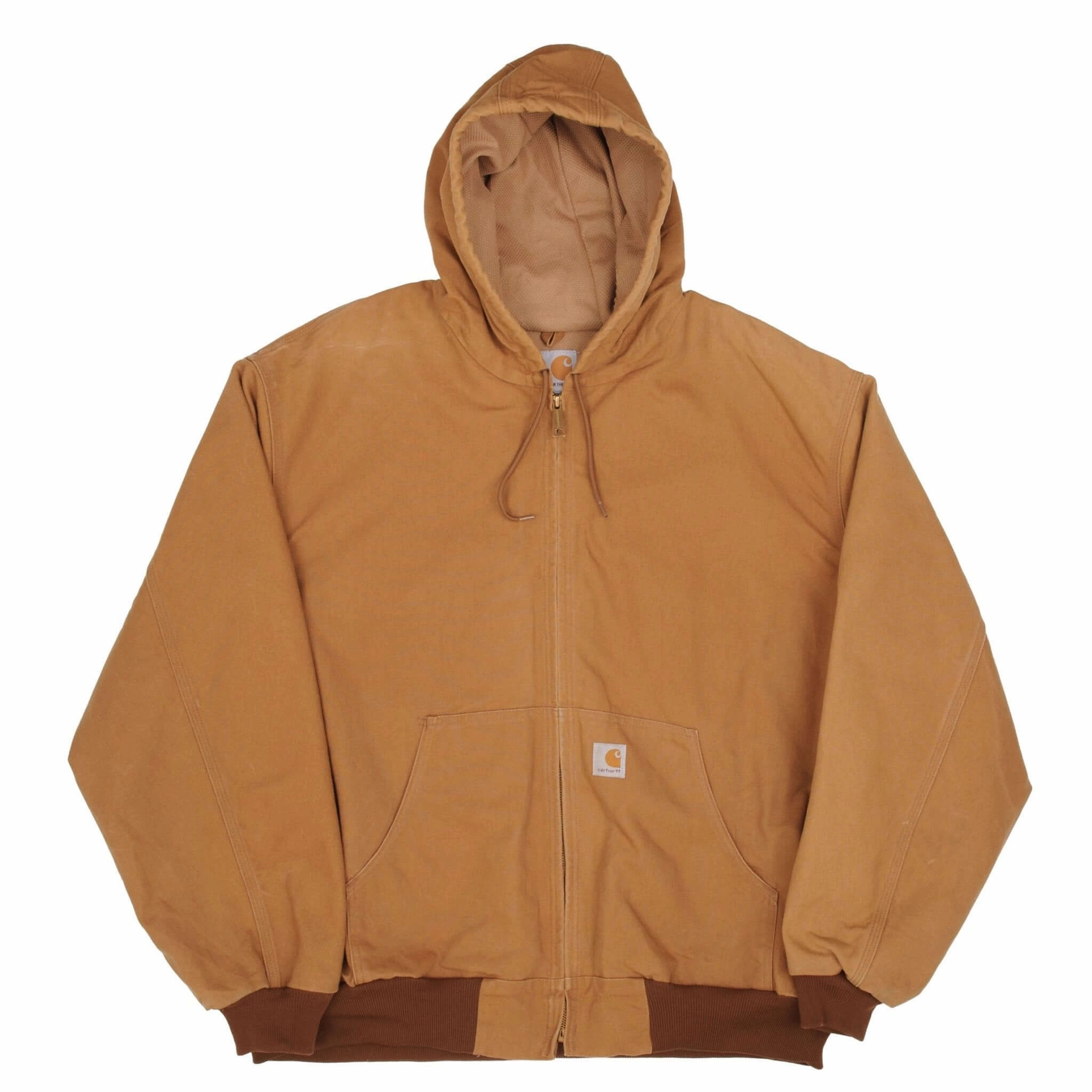 VINTAGE CARHARTT SANDSTONE HOODED ACTIVE JACKET J131BRN SIZE 3XL MADE IN USA