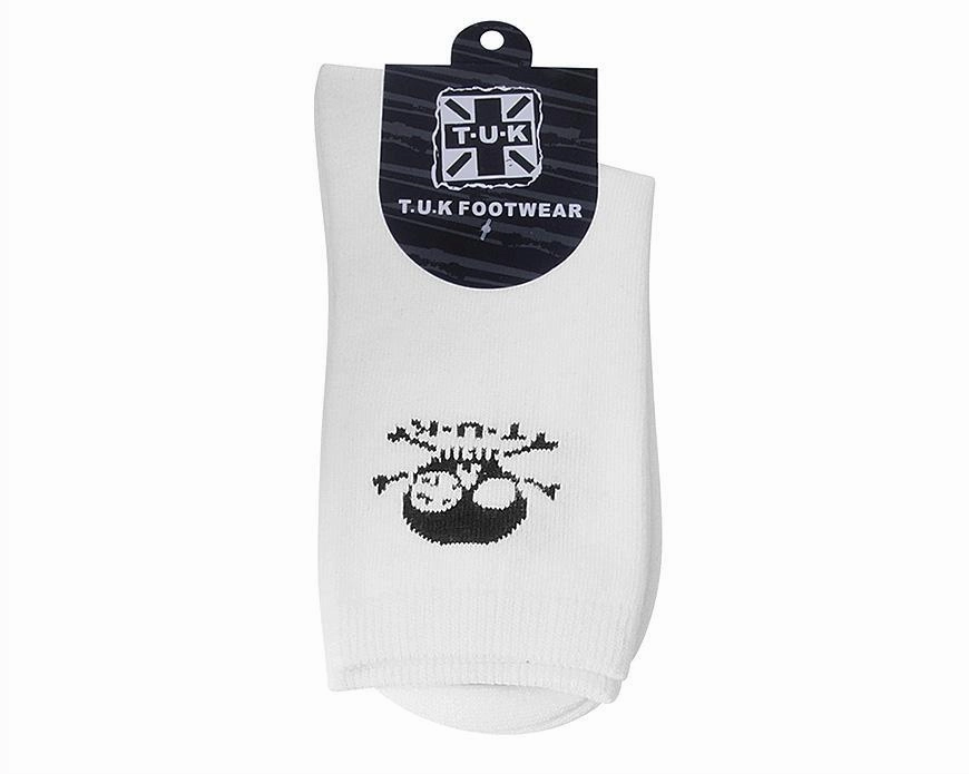 White T.U.K. Skull Logo Women’s Sock