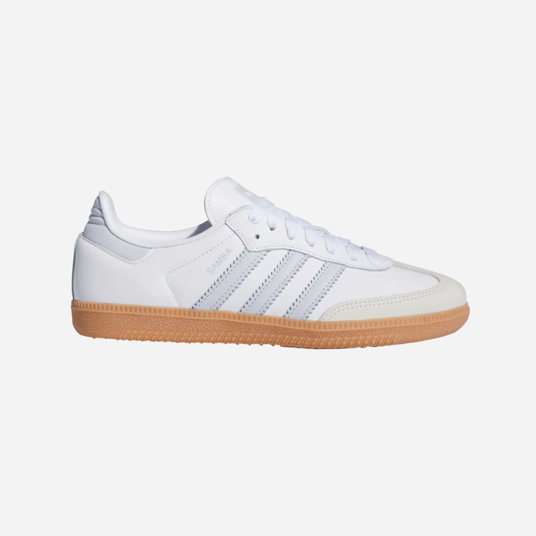 womens adidas samba (white/halo blue)