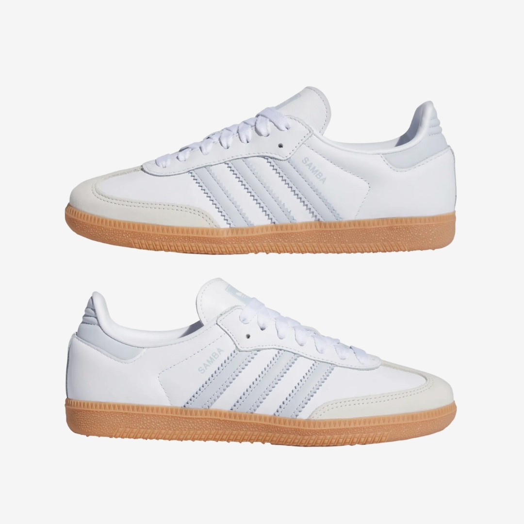womens adidas samba (white/halo blue)
