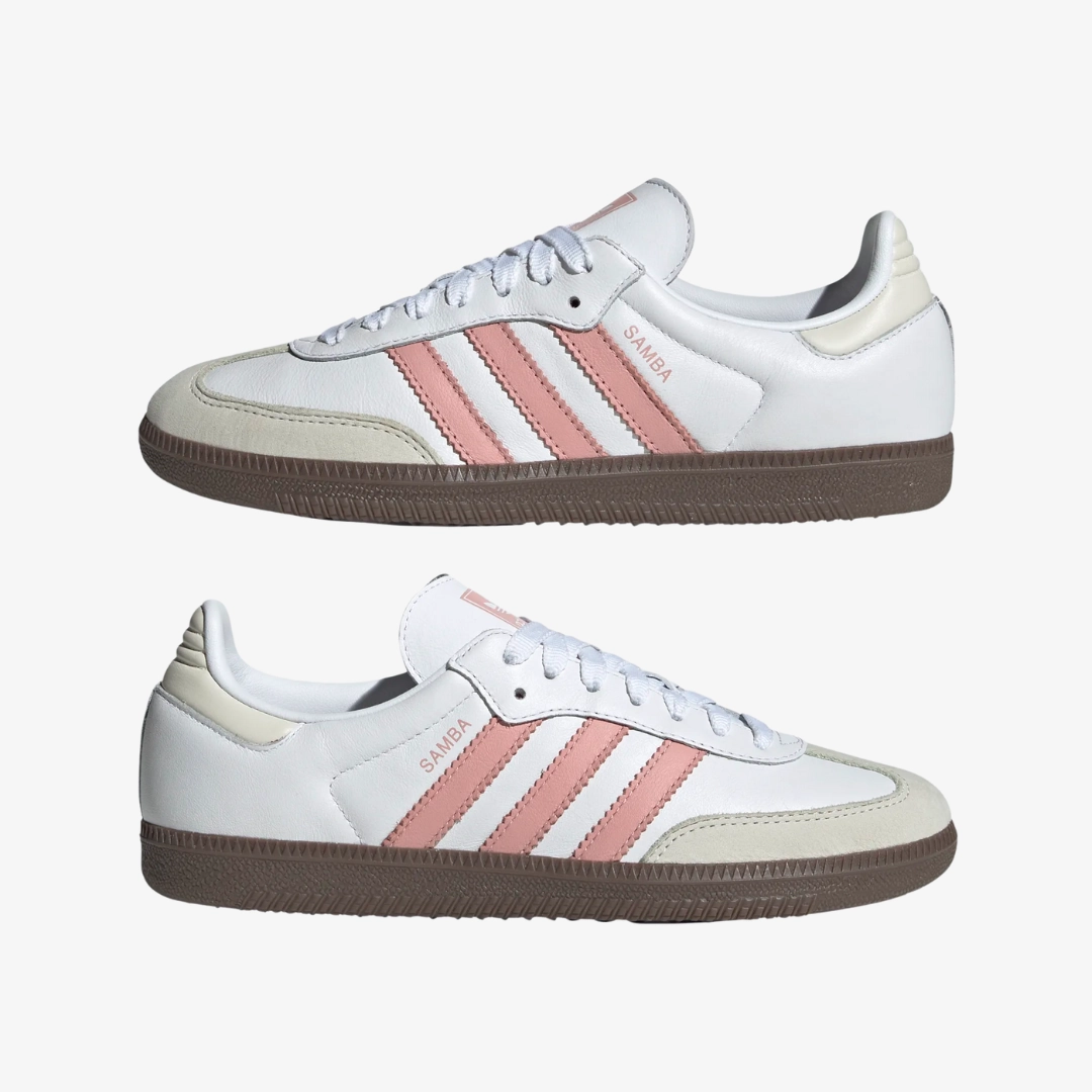 womens adidas samba (white/wonder mauve)